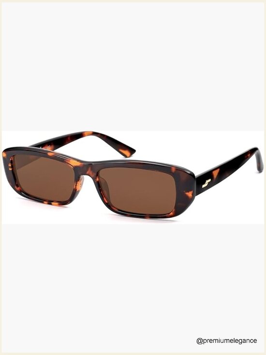 Retro Rectangular Polarized Sunglasses Narrow Y2K Frame UV400 Protection Unisex main image 7